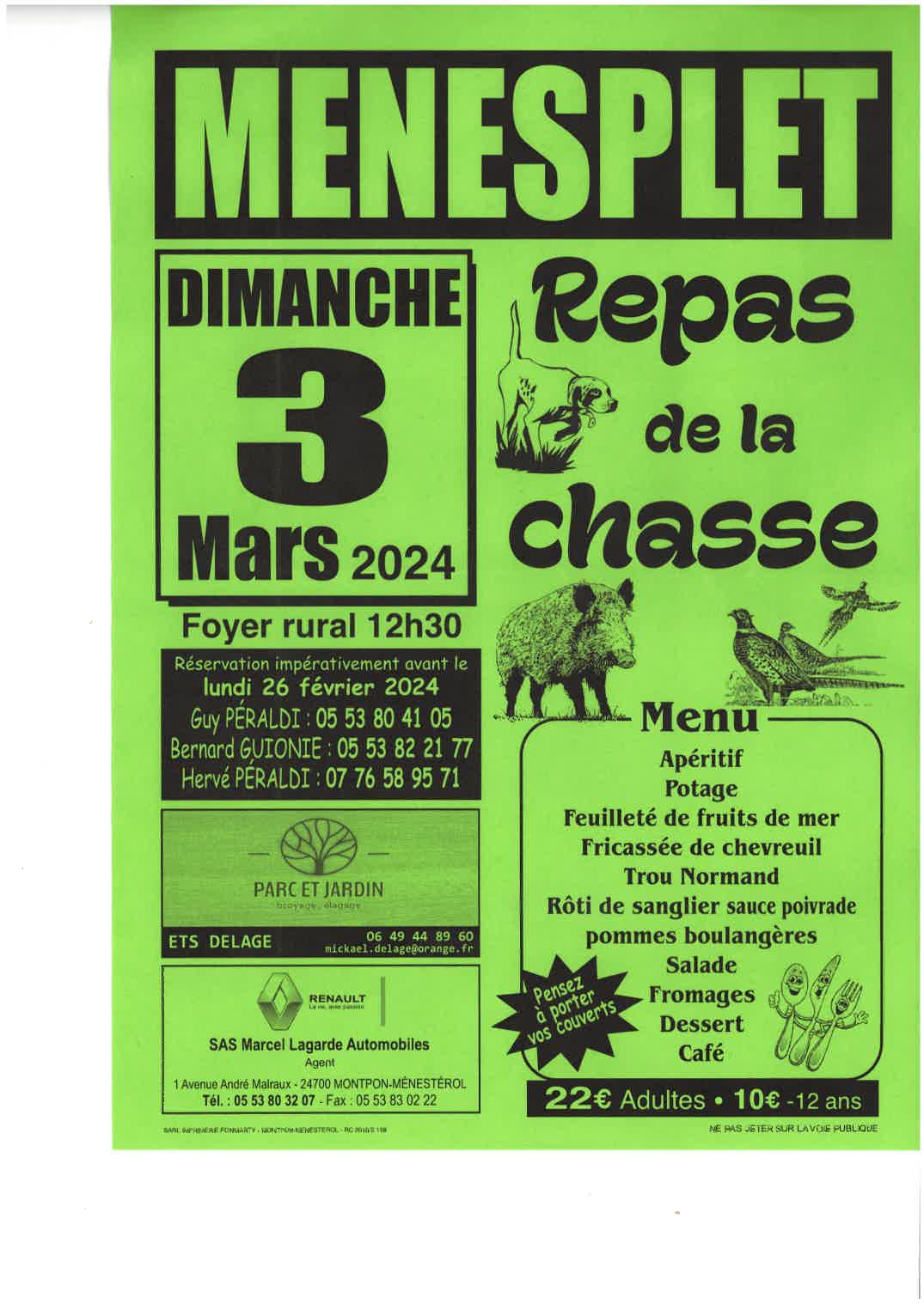 Repas de la société de chasse menesplet fr